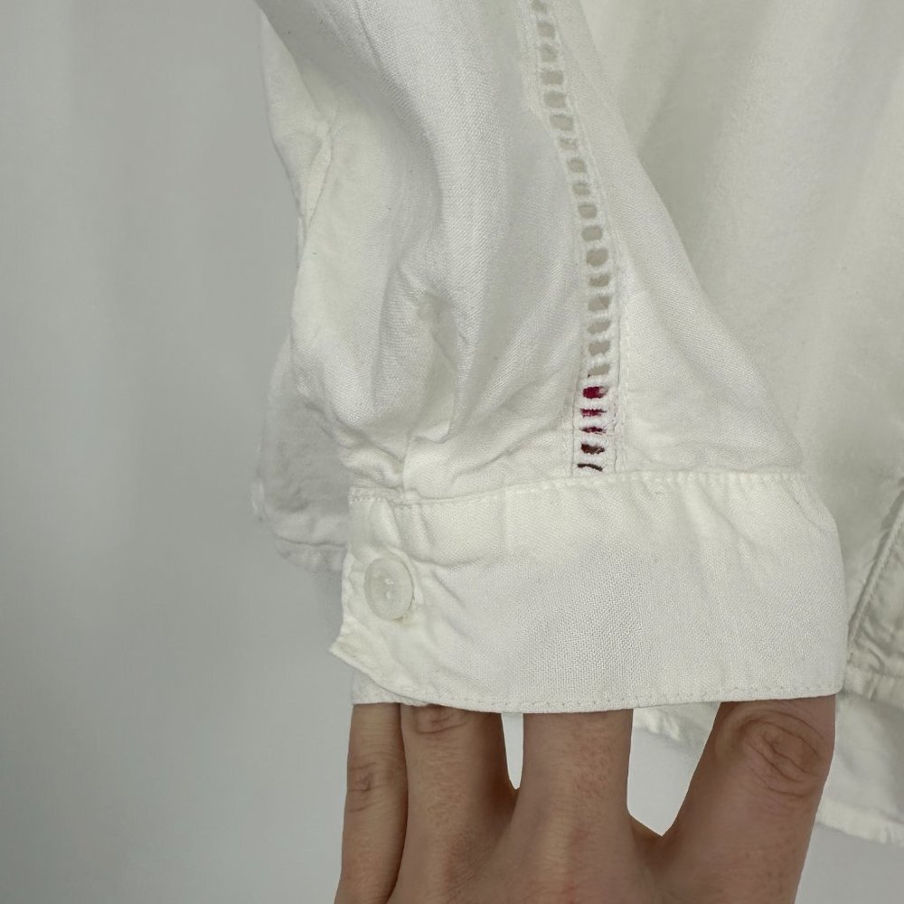 Anthropologie Cloth & Stone Landry Tencel Button Down Blouse White‎ XS - Picture 6 of 10